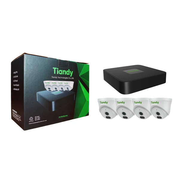 Paket CCTV Tiandy TC-KIT 4 IND (4 Kamera Turret 2MP + NVR PoE 4 Channel)